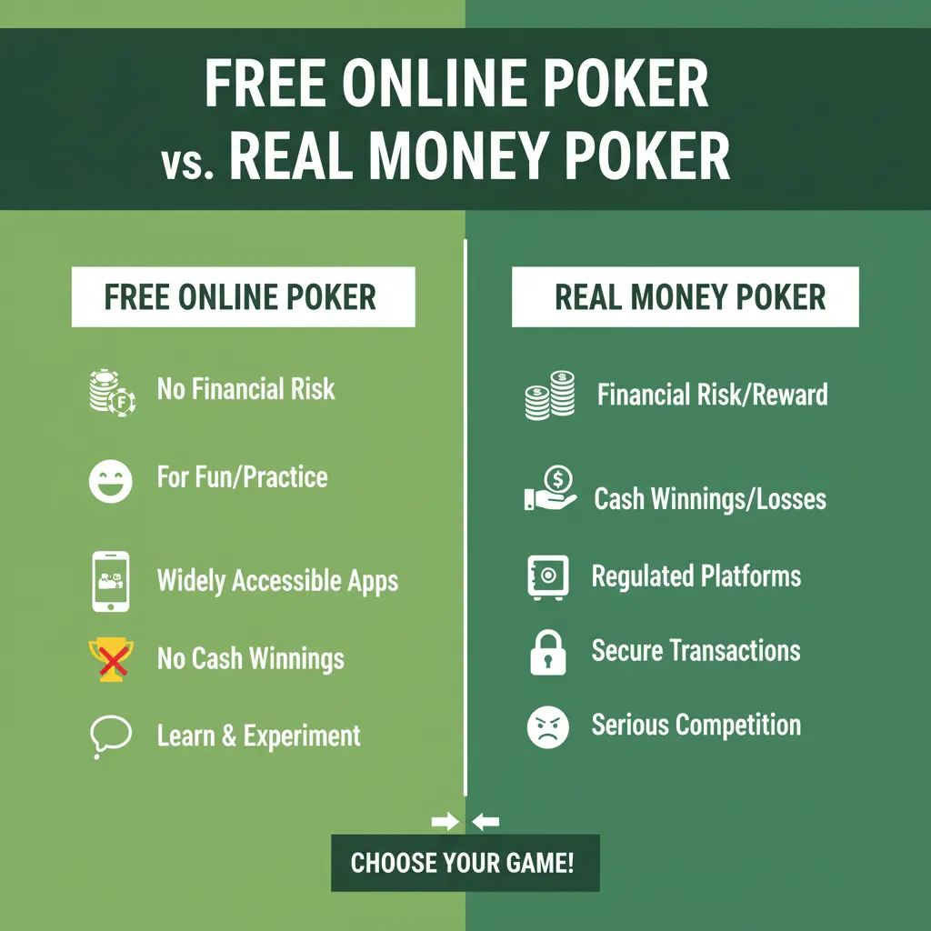 Free Online Poker vs. Real Money Poker