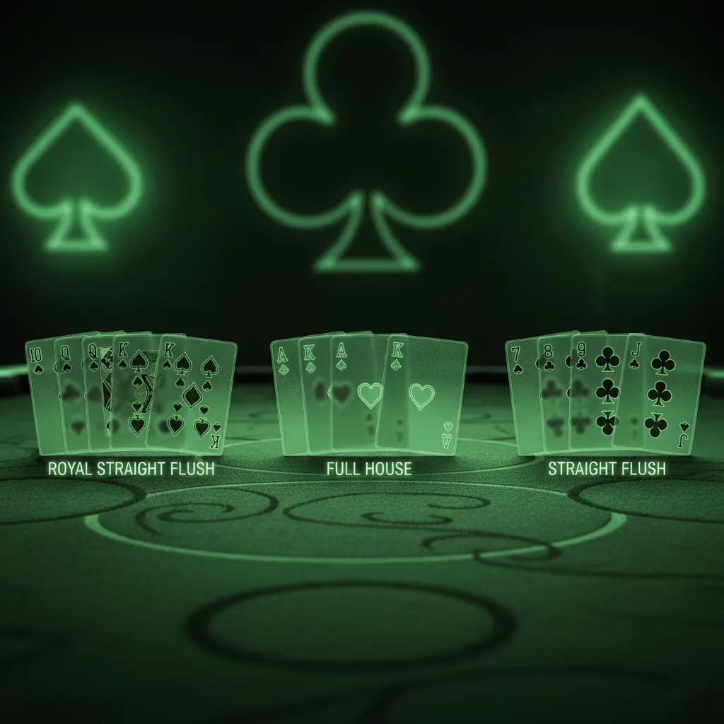 Poker card Royal Straight FlushFull House PokerStraight Flush