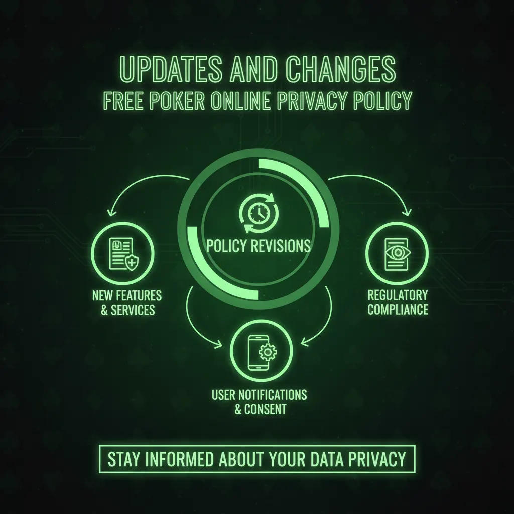 การอัปเดตและการเปลี่ยนแปลงนโยบายความเป็นส่วนตัวของ POKER ONLINE FREE